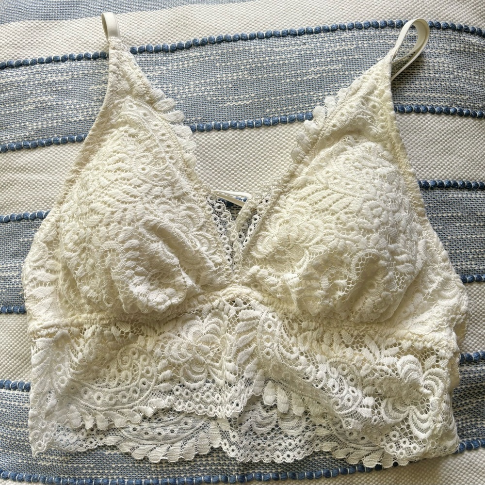Cream Cross Back Bralette